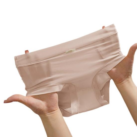 Women's Ultra Thin Ice Silk Underwear Mid-Rise Seamless Transparent Panties See Through Invisible Briefs