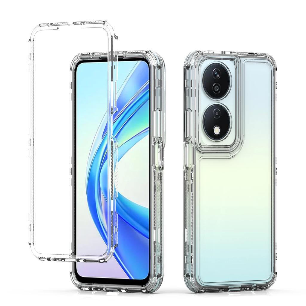 3 in 1 Hybrid Armor Shockproof Phone Case For Honor X7B 6.8 inches Hard Plastic Frame Transparent TPU Back Cover Coque Fundas