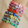 Bohemian Stil Bunt Polymer Clay Türkis Kreuz Armbänder Set Für Reise Souvenir