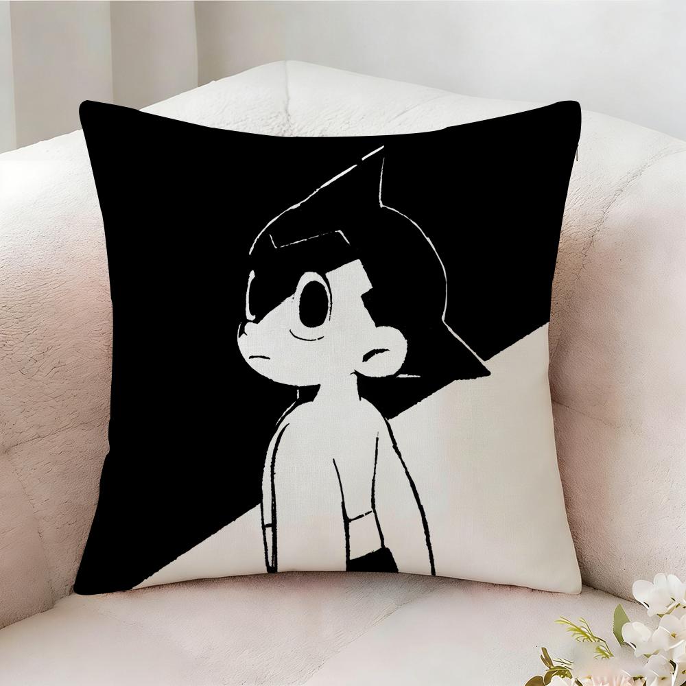 Animation Film A-Astro Boy Pillow Case Pillowcase, Double-Sided Printed, Sofa Cushion, Bedroom Headboard Pillow Peach skin 18*18(CM)-1Pcs