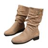 Fashion 2025 Brand Ladies Shoes Belt Buckle Women's Boots Fashion Slip-on Modern Boots Women Winter Retro Rome Plus Size Mid-Calf Boots