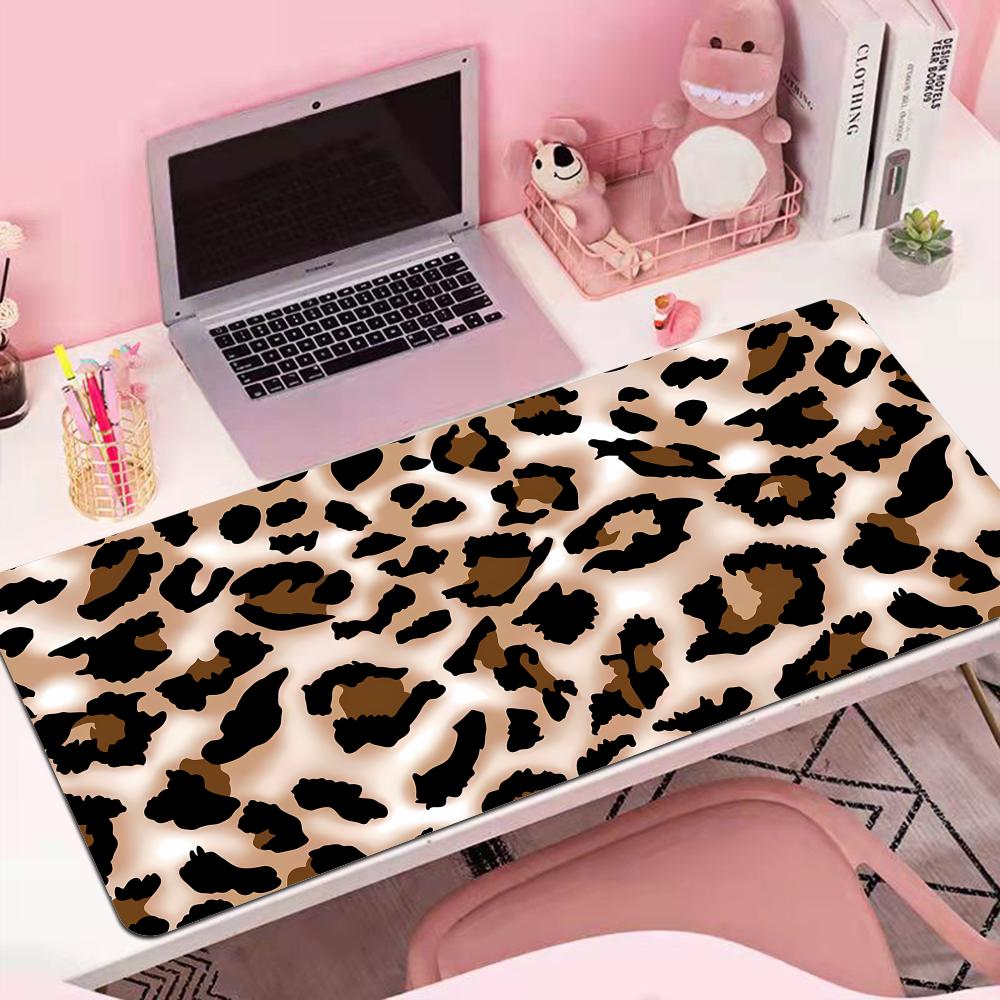 Xlxxl Computer Keyboard And Mouse Pad Beige Brown Leopard Office Home Gaming Setup Gaming Large Desk Accessories Carpet Hybxaxc
