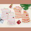 Dog Clothes Summer Thin Small Dog Teddy Princess Dress Suspender Bichon Frize Cat Color Strip Embroidered Cherry