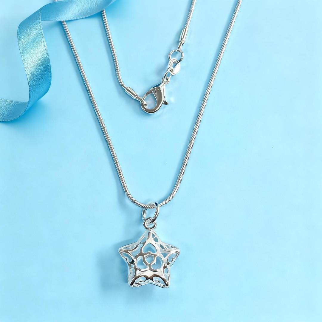 

Hot luxury 925 sterling silver temperament little Hollow star pendant necklace for women fashion original jewelry party wedding 40CM 16 inches