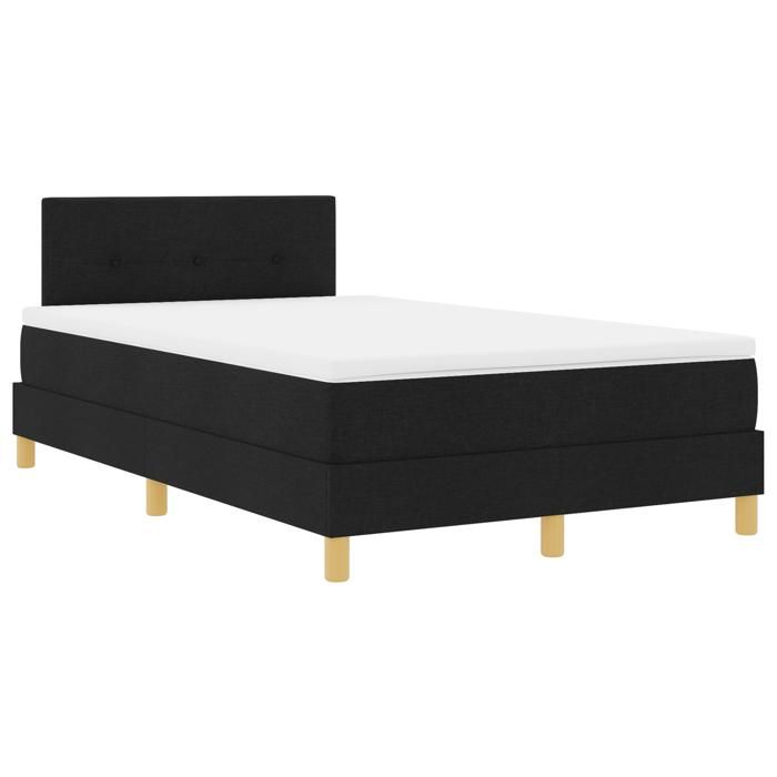 VidaXL Lit Box Spring avec Matelas &amp; LED Noir 120x190 cm Tissu 3342424