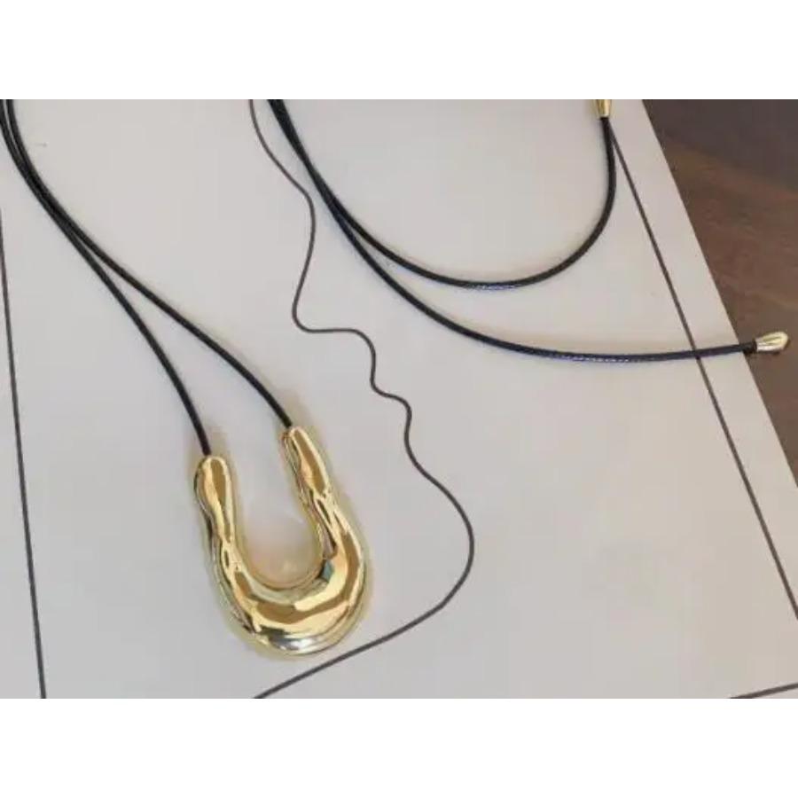 U-förmige Metallhalskette für Damen Lange Seil-Pulloverkette Accessoires