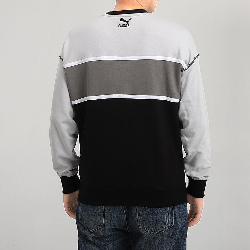 PUMA Sweatshirts Men's Black Gray Color Crew Neck Moderate Regular 530710-01