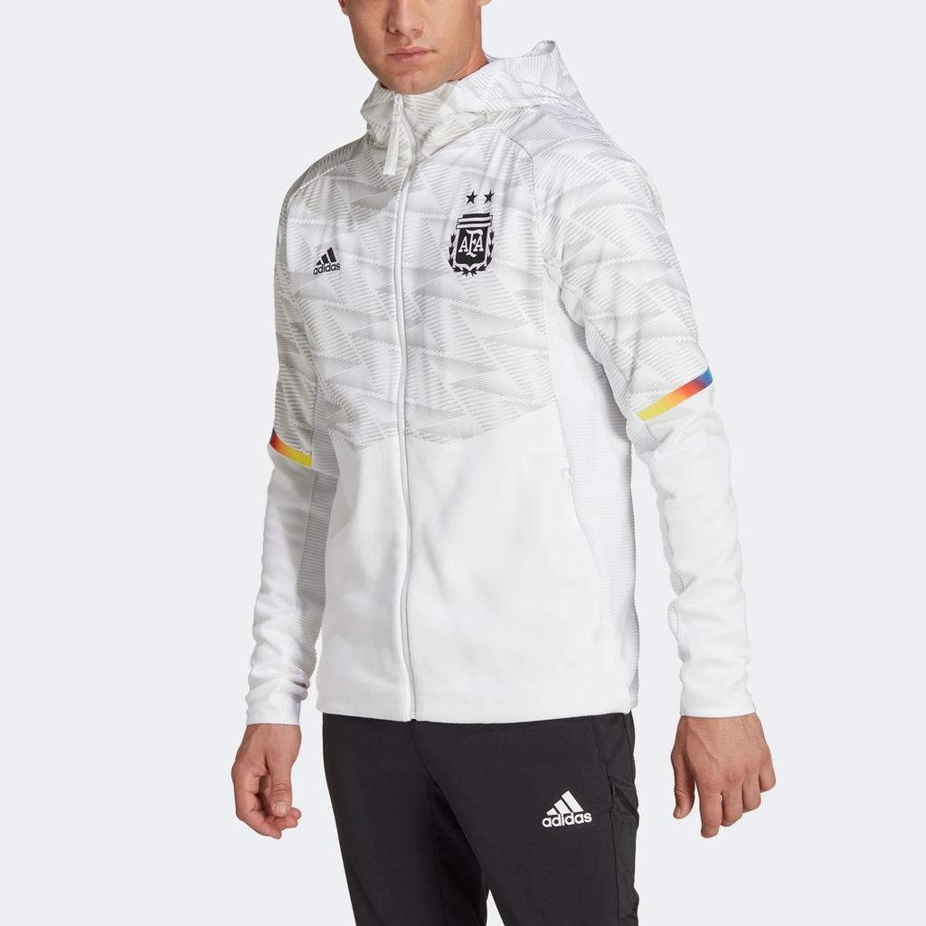 Adidas Argentina Kampdag Reisejakke med glidelås og hette Menn Yttertøy Hvit IC4444