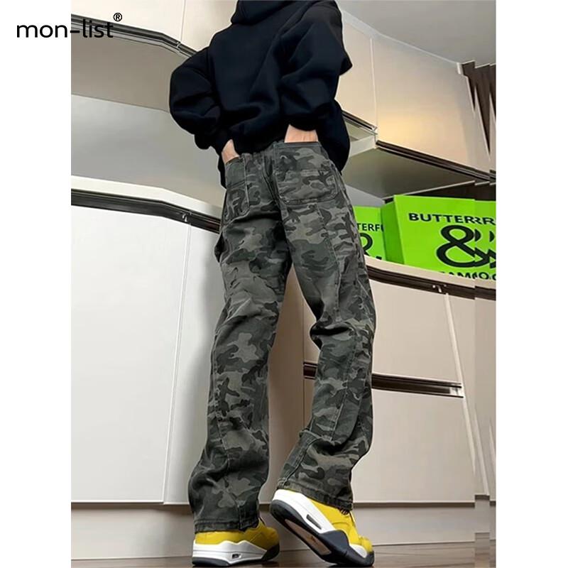 

MON-LIST Мужские прямые брюки свободного кроя для работы L