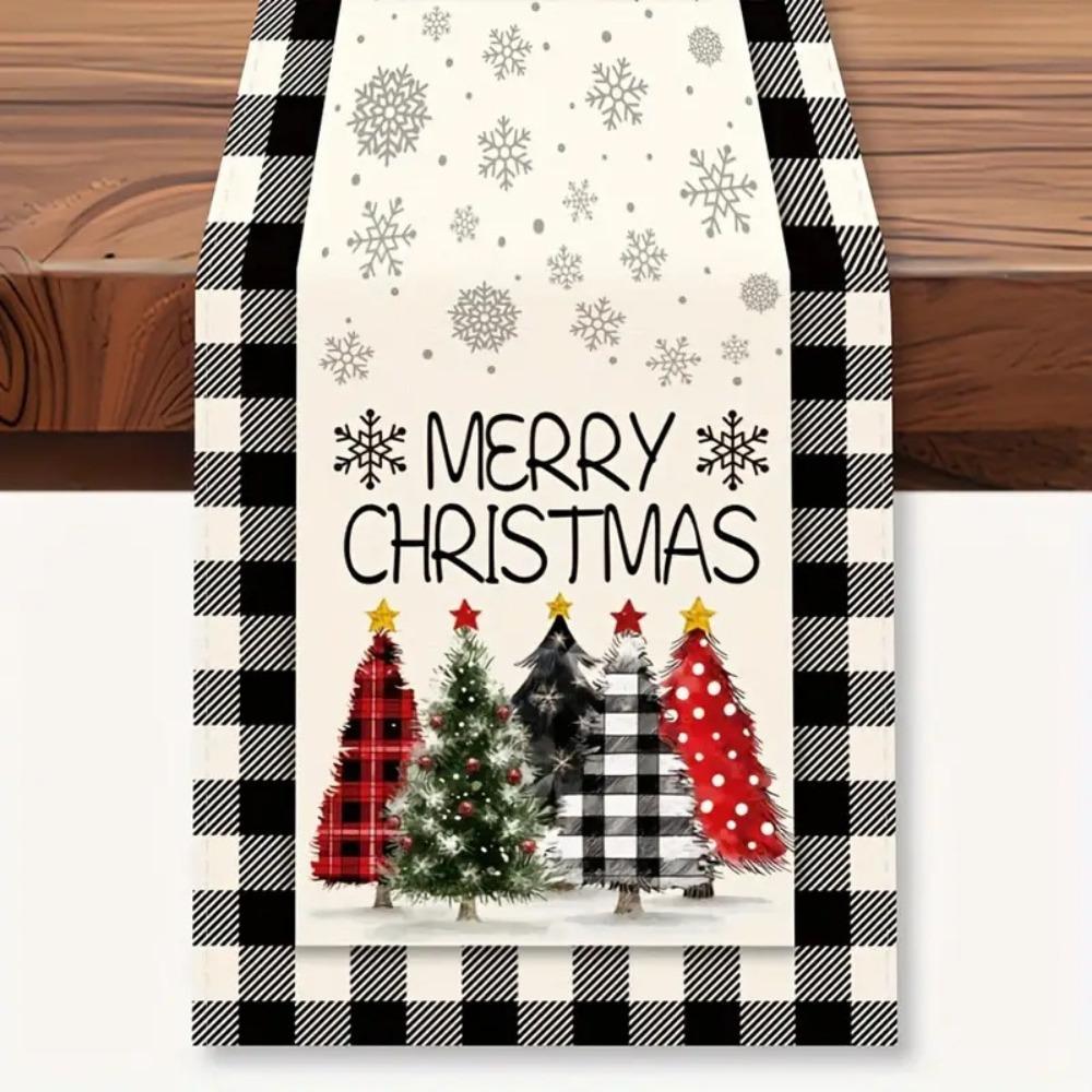 Festlicher Tischläufer Weihnachtsdekoration Bedruckter Leinen Tischset Kleine Esstischdecke