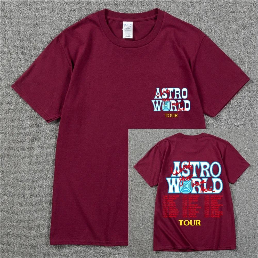 Nuova T-shirt Hip Hop Estiva Uomo Donna Cactus Jack Harajuku T-shirt WISH YOU WERE HERE Stampa Lettere Magliette Top