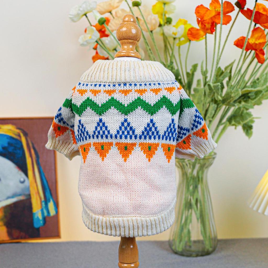 Cozy Autumn/Winter Floral Sweater for Pets