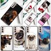 Mops sitzend mit Fliege Rosen Handyhülle für Samsung Galaxy S25 Ultra S9 S10 S20 S21 FE S22 S23 S24 Plus S24 Ultra Hülle