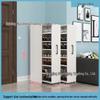 Wheeled Sliding Shoe Cabinet with Storage Drawer, Dustproof Side-Pull Rack, for Narrow Entrances