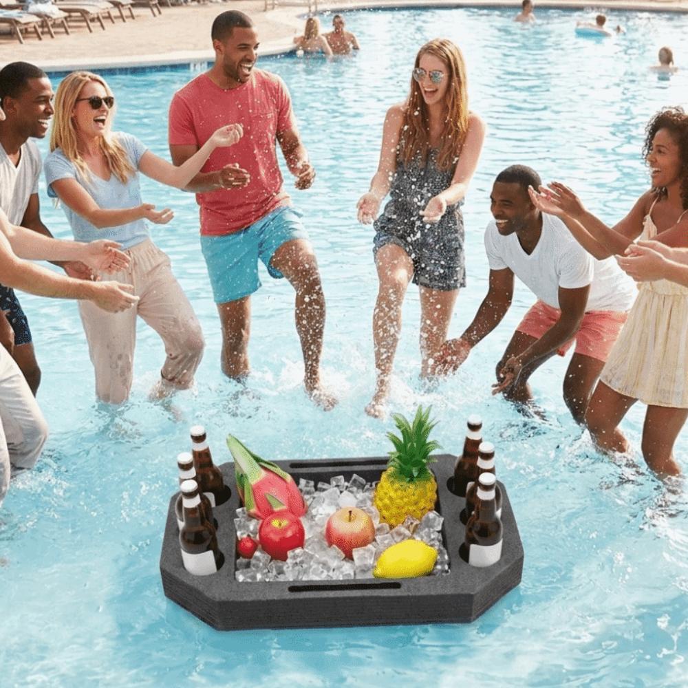 Waterproof Floating Drink Rack Multi-Hole Drink Floating Tray Pool Drink Float  Party