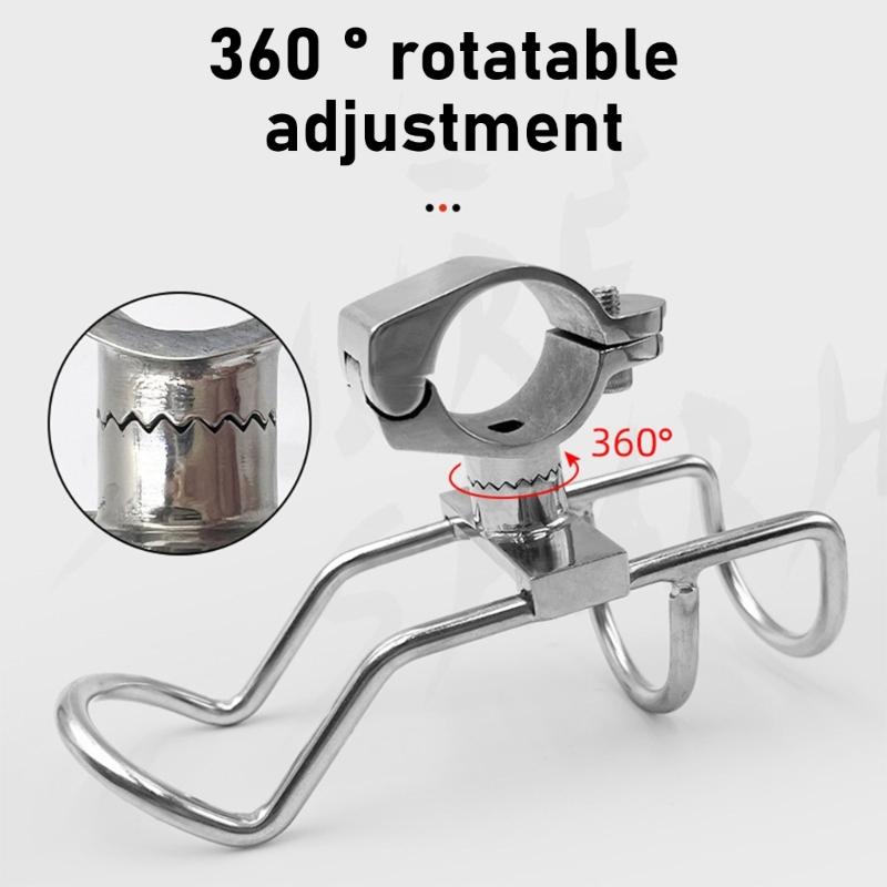 Stainless Steel Fishing Rod Holder Fishing Poles Bracket Clamps On Marine Rod Holder Rail Mount Boats Accessories