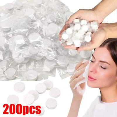 Seyahat için 200 adet sıkıştırılmış yüz havlusu tek kullanımlık yüz havlusu Madeni Para Mendilleri - Seyahat Kamp, Güzellik Salonları Açık Hava