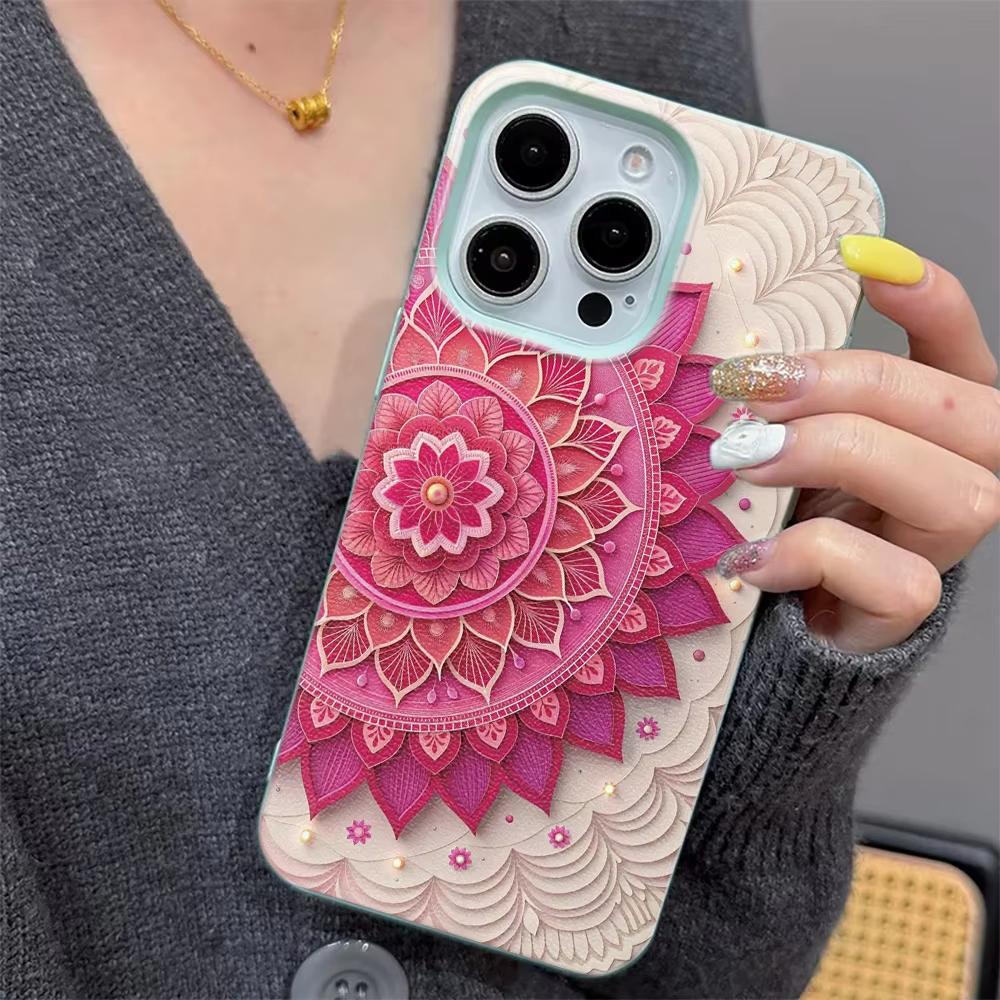 Blooming Mandala Flowers Phone Case For iPhone 17 17Air 16 15 14 13 12 11 Plus Pro Max High Quality Silicone Soft Cover Funda