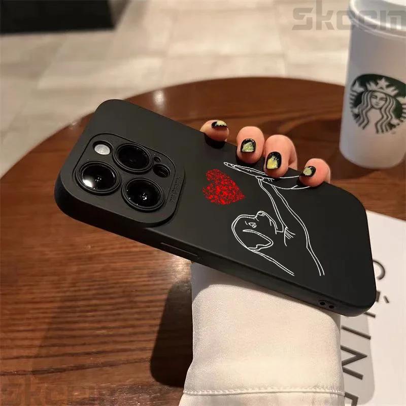 Cat Dog High Five Pattern Phone Case For iPhone 15 Pro Max 15 14 13 12 11 X XS XR 7 8 Plus Mini Shockproof Soft Silicone Cover