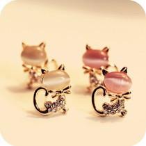 Korean Version of the Popular Sweet Temperament Wild Cat Earrings Vintage Jewelry