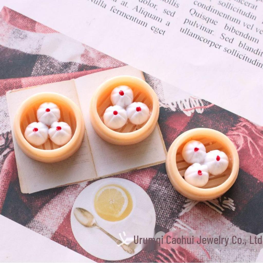 Miniatur Harz Gedämpfte Knödel Ornament Schlüsselanhänger