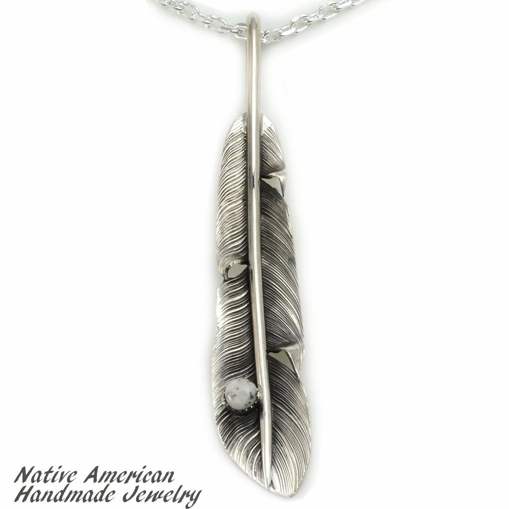 [STERLING SILVER 925] Feather Silver Necklace Pendant Chain AMTHANE-002