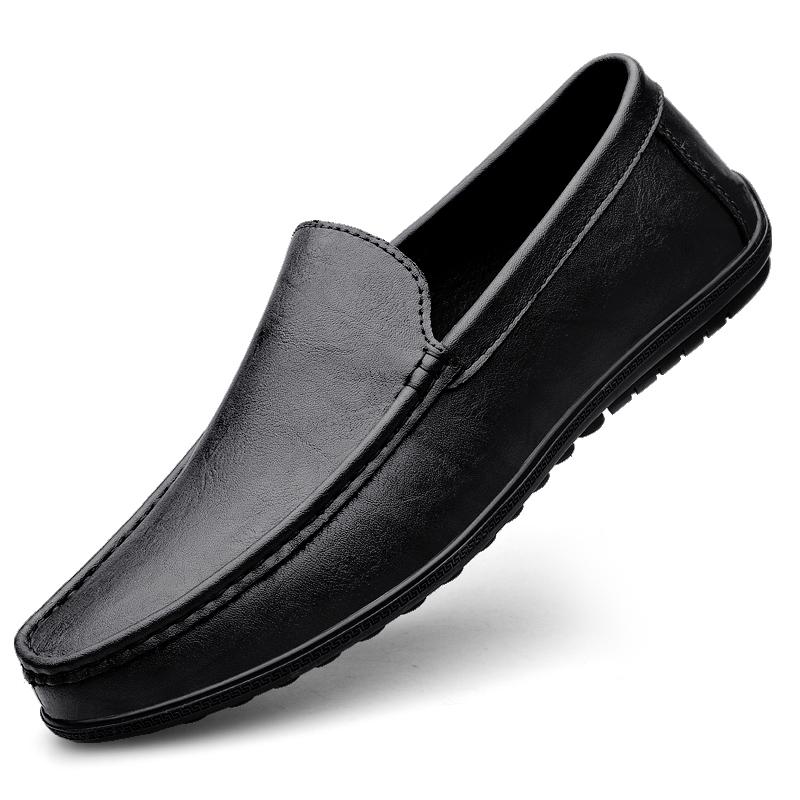 FashionOver Size 38-46 Men Casual Luxury Fashion Men's Genuine Leather Loafers Moccasin Formal Shoes Loffers Slip-On Driving Shoes
