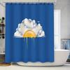 Bathroom Shower Curtain Tropical Sunset Ocean Beach Nature Landscape Wall Art Decor Coastal Vibes Home Textile