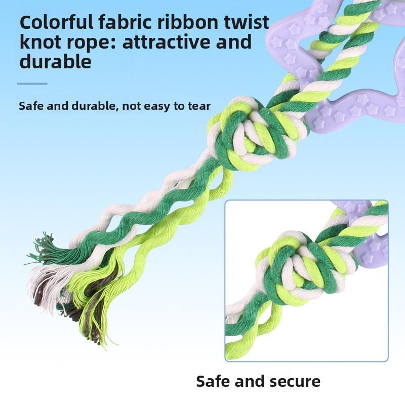 Pet Toy Cotton Rope, Star-shaped Drawstring, Wear-resistant Teeth Knot, Training, Self-entertaining and Boring Dog Toy