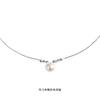 S925 Sterling Silver Shijia Single Pearl Necklace Women's Spring and Summer Round High-end Clavicle Chain Does Not Fade