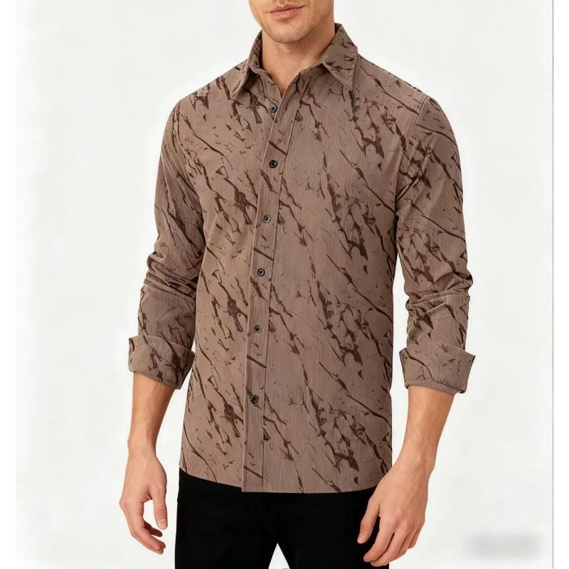 

New heavy men s shirt texture autumn and winter casual shirt pattern open XXXL