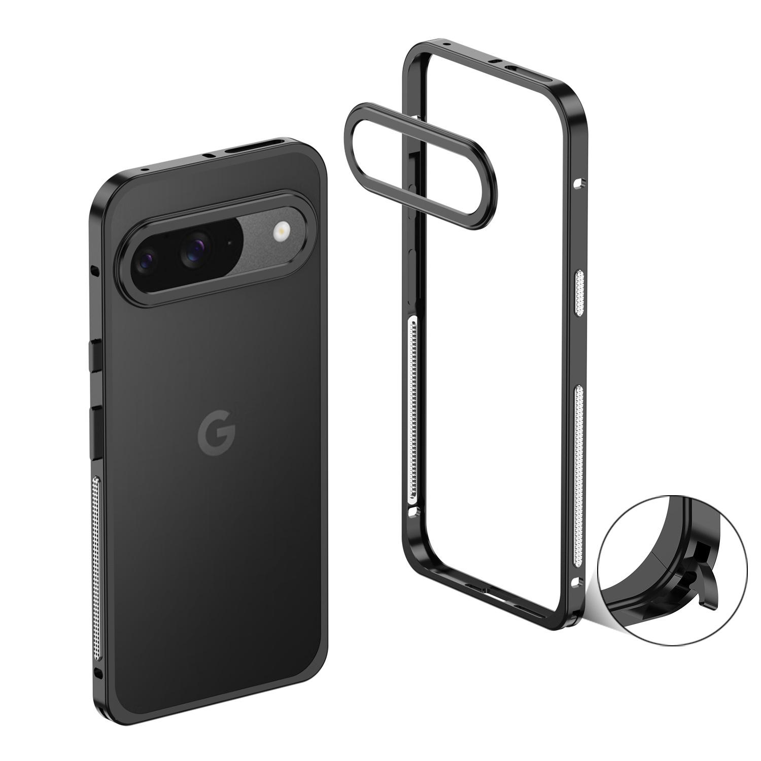 

Бамперний чохол Google 10proXL Seahorse з пряжкою, з тепловідведенням та захистом об єктива для Google 8/9A Google Pixel 9 Pro XL +Lens Ring чорний