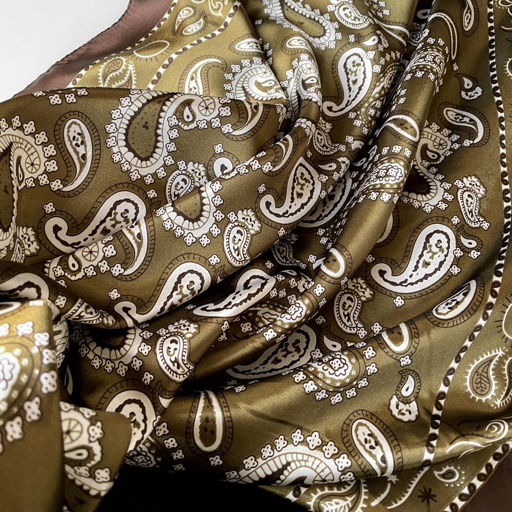 New Silk Scarf Ladies Cashew Printed Wrap Scarf Satin Scarf Satin Scarf Satin Large Square Scarf Shawl