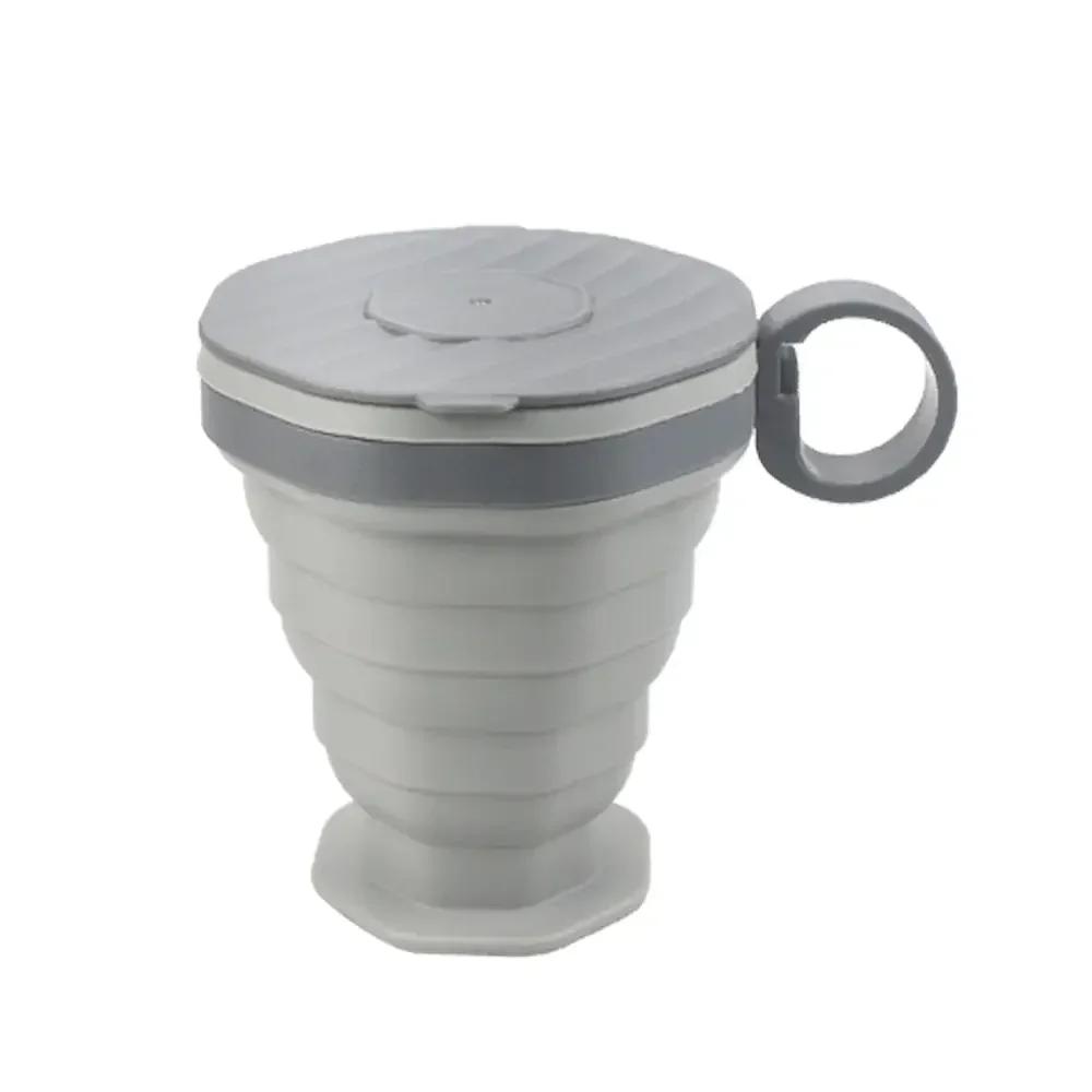 2025 New Folding Coffee Cup Portable Outdoor Folding Water Travel Carrying Cup with Lid Mouthwash Cup Water Bottle