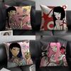 T-Tokidoki Girll Cute Cushion Cover Natural Linen Organic Fabric Double-Sided Printing Sofa Home Decor Gift Pillow Case