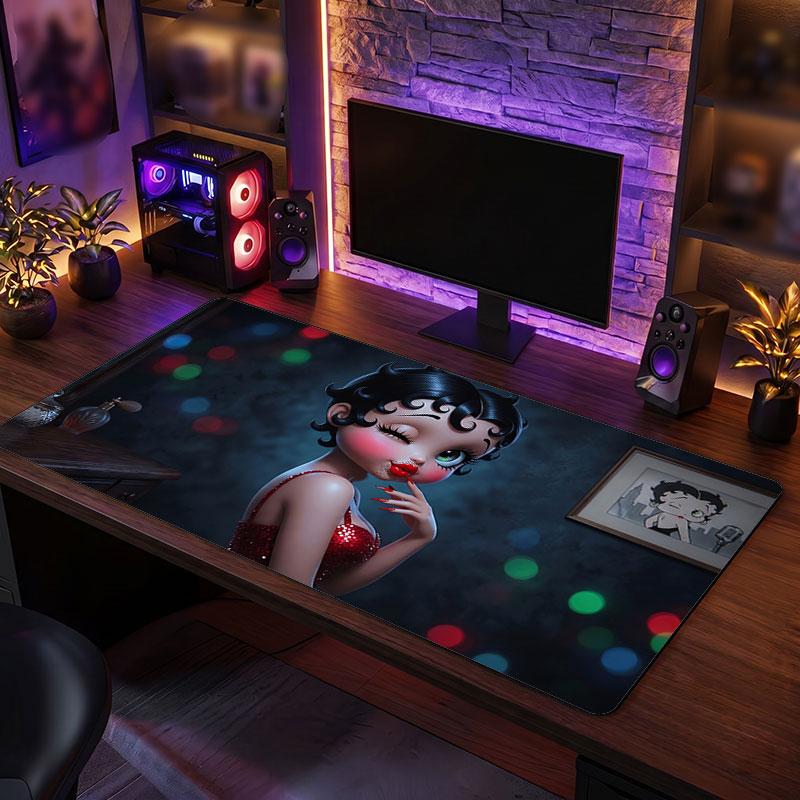 Big Mouse PadBetty Boop Extended Soft Desk Mat Gaming Office Computer Table Decor Mat