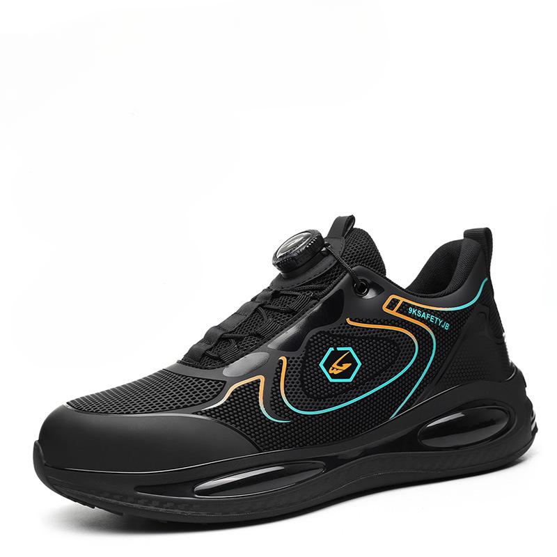 Labor Insurance Shoes Men's Rotating Button Safety Shoes, Anti-smashing and Anti-piercing Work Shoes
