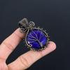 Blue Sapphire Pendant, Handmade Gemstone Pendant, 999 Copper Wire Wrapped  Pendant Antique Jewelry, For Engagement Gift