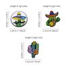 3 Styles Funny Desert Cactus Man  Enamel Brooches Beard Guitar Extrovert Hat Cactus Pins For Backpack Bag Ornaments