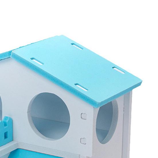 Yousheng Hamster House Ventilated Design Double Layers Wooden Hamster Hideout Accessories Toy for Guinea-pig