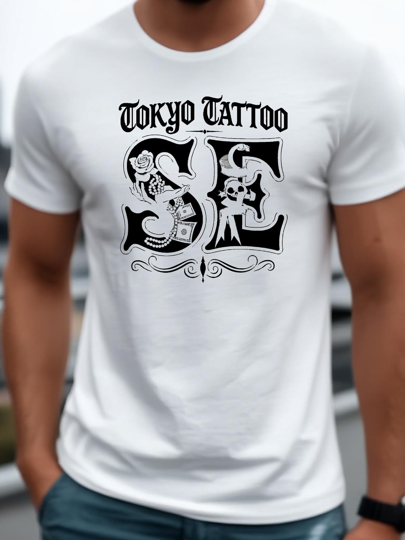 Tokyo Tattoo Graphic T-shirt - Black Cotton Blend XL