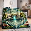 1pc Turtle Mandala Blanket Lightweight Flannel Blanket Throw Blanket For Sofa, Bed, Travel, Camping, Livingroom, Office Yy251015191