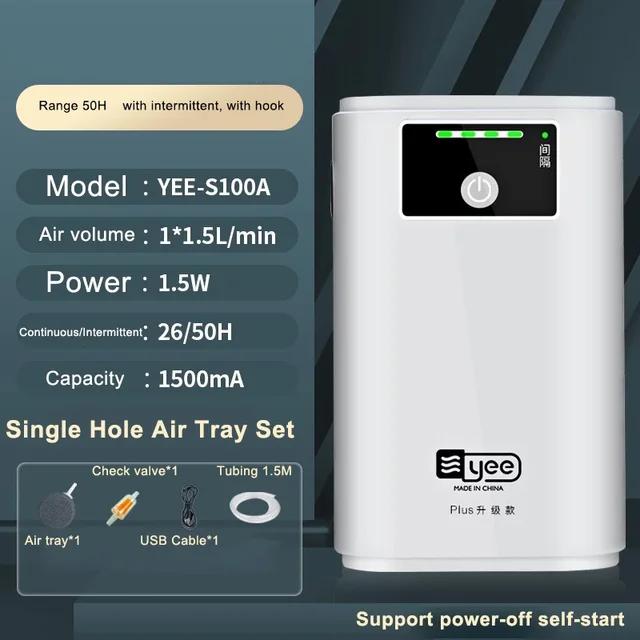 

Кислородный воздушный насос для аквариума, бесшумный аэратор для аквариума, зарядка через USB, двухцелевой воздушный насос, литиевая батарея 6000 мА