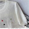 2026 Summer Versatile Embroidered Ice Silk Tencel Knit Women's T-Shirt