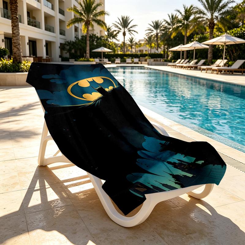 Superheroes Print Beach Towel Design, Soft, Lightweight. for Home Bathroom, Spa, Pool, Yoga, Surfing, Camping, Gift for Family, Friend