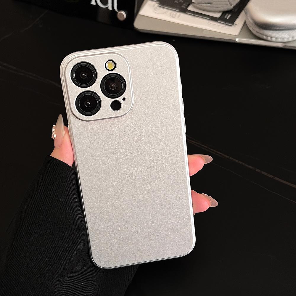 Electroplating Silver Apple 16 Apple Phone Case 15promax All Inclusive IPhone 14 Suitable for 13 Solid Color Simple 12
