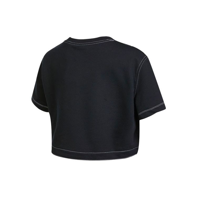 Nike Einfarbiges T-Shirt mit großem Logo, kurzärmelig, Damenoberteile, Schwarz DM6745-010