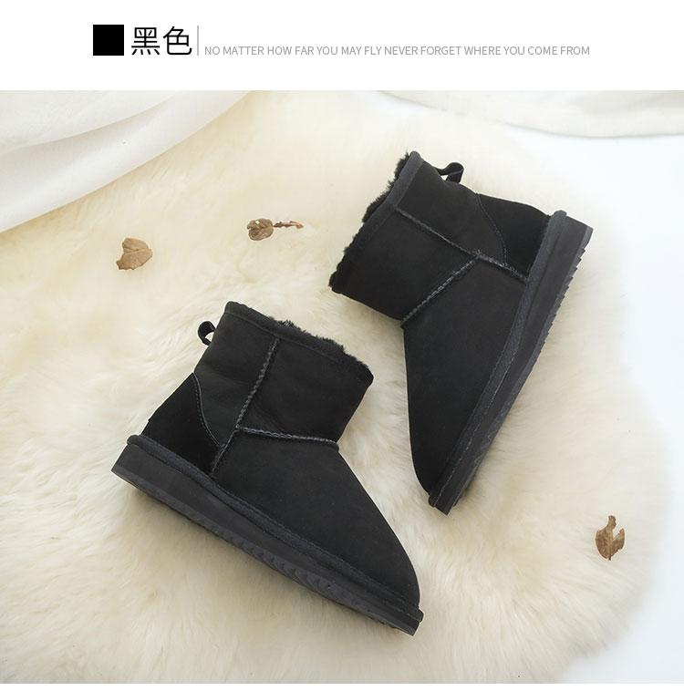 Bottes d'hiver classiques neuves Bottes de neige en peau de mouton véritable Chaussures pour femmes 2025 Fourrure naturelle Laine Peau de mouton véritable Bottines de neige pour femme 38 noir