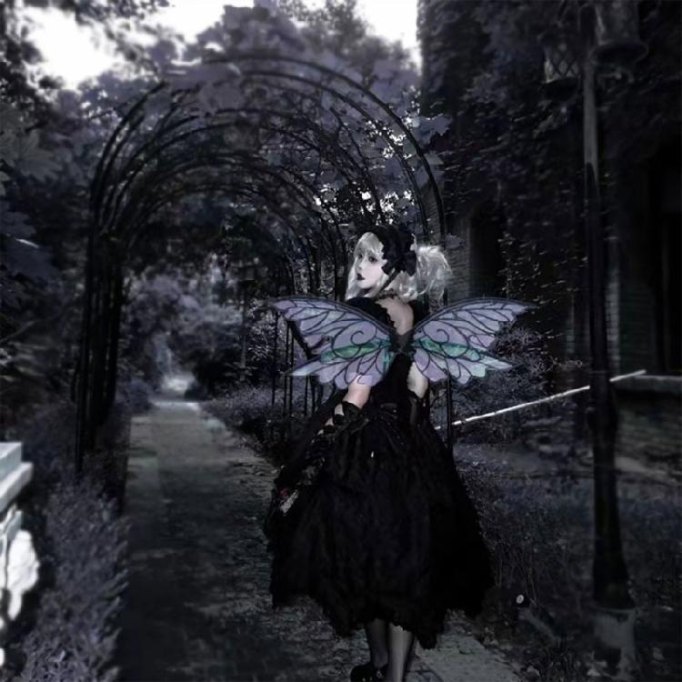 Butterfly Wing Costume for Girl Cosplay Party, Halloween, Christmas, Birthday, Halloween Cosplay Fairies Wing Costume