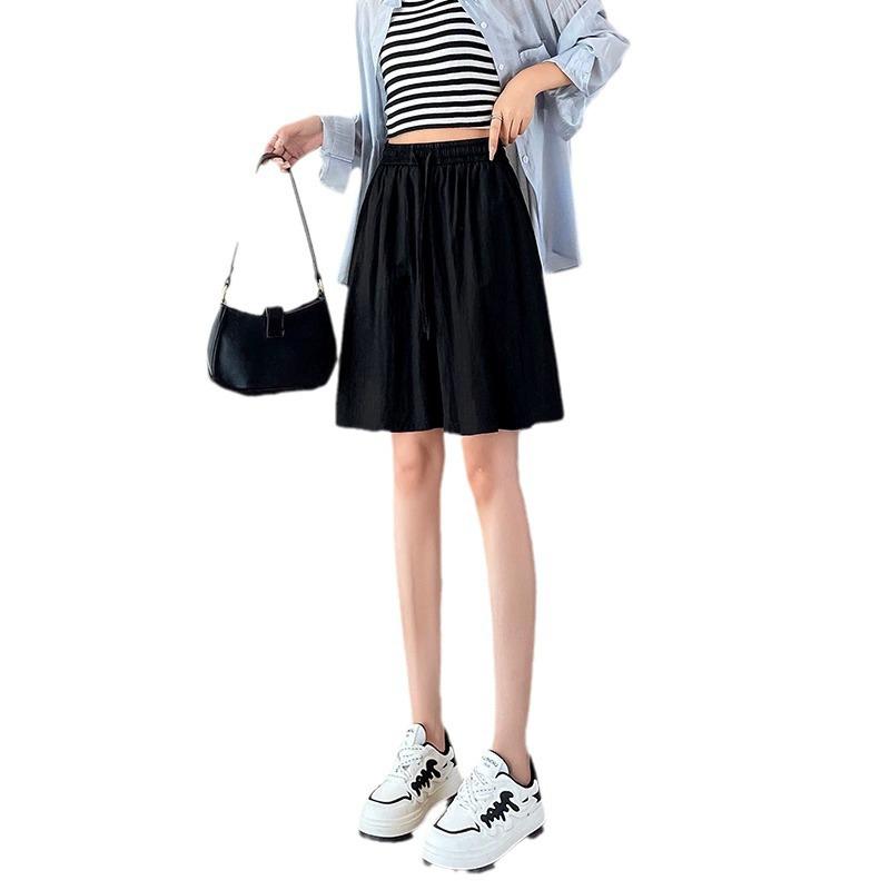 Yamamoto Women's Ice Silk Wide-Leg Summer Shorts - Petite, Casual, High-Sense, Lightweight